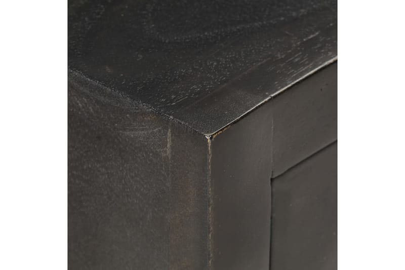 Sängbord svart och guld 40x30x50 cm massivt mangoträ - Svart - Sängbord - Bord
