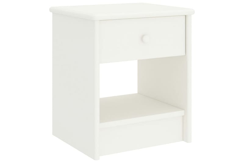 Sängbord vit 35x30x40 cm massiv furu - Vit - Möbler - Sovrum - Sängbord
