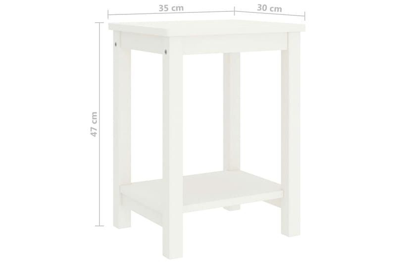Sängbord vit 35x30x47 cm massiv furu - Vit - Möbler - Sovrum - Sängbord
