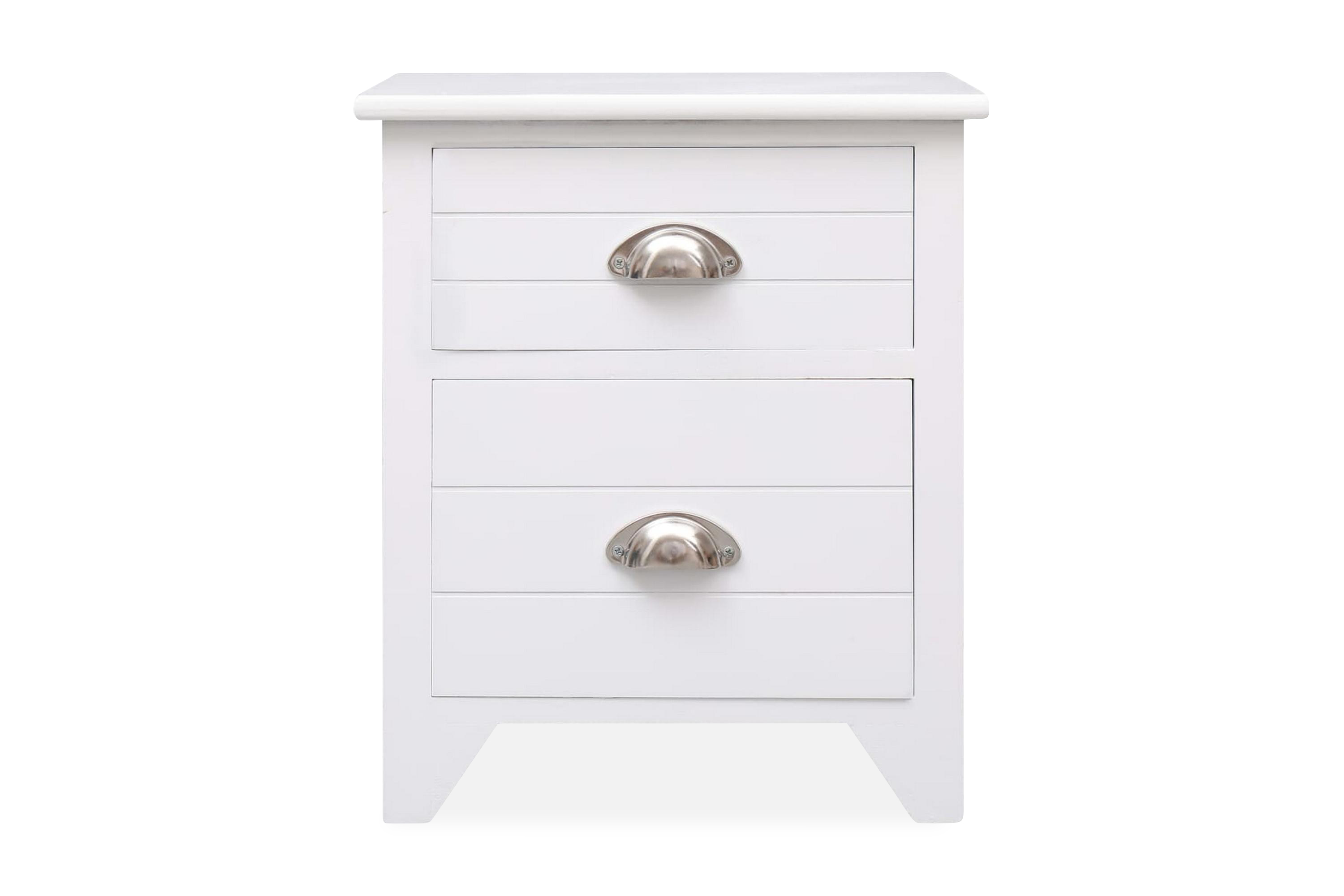 sängbord vit 38x28x45 cm paulownia - vit