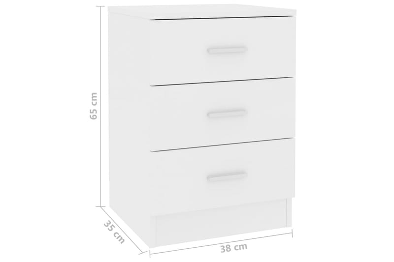 Sängbord vit 38x35x56 cm spånskiva - Vit - Möbler - Sovrum - Sängbord
