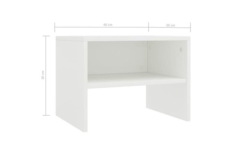 Sängbord vit 40x30x30 cm spånskiva - Vit - Sängbord - Bord