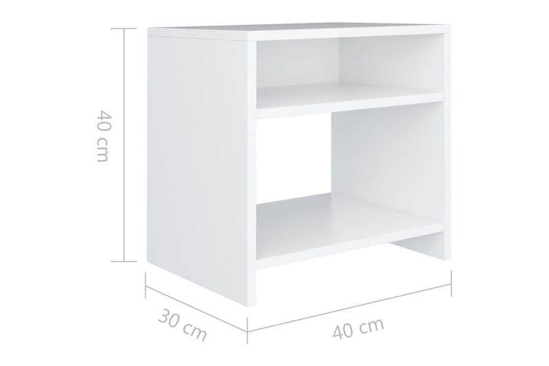 Sängbord vit 40x30x40 cm spånskiva - Vit - Möbler - Sovrum - Sängbord