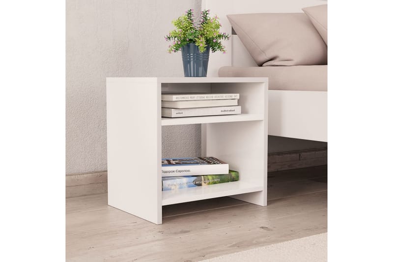Sängbord vit 40x30x40 cm spånskiva - Vit - Möbler - Sovrum - Sängbord