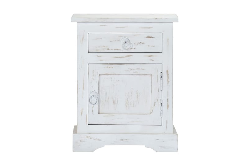 Sängbord vit 40x30x50 cm massivt mangoträ - Vit - Möbler - Sovrum - Sängbord
