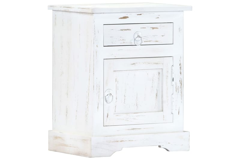Sängbord vit 40x30x50 cm massivt mangoträ - Vit - Möbler - Sovrum - Sängbord
