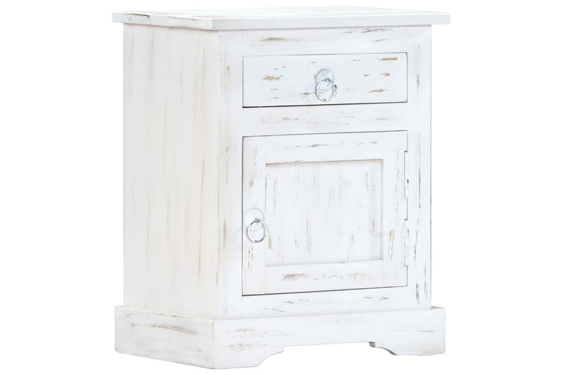 Sängbord vit 40x30x50 cm massivt mangoträ - Vit - Möbler - Sovrum - Sängbord