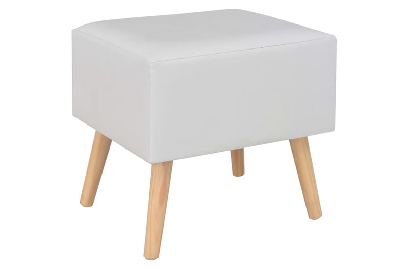 Sängbord vit 40x35x40 cm konstläder - Vit - Sängbord - Bord