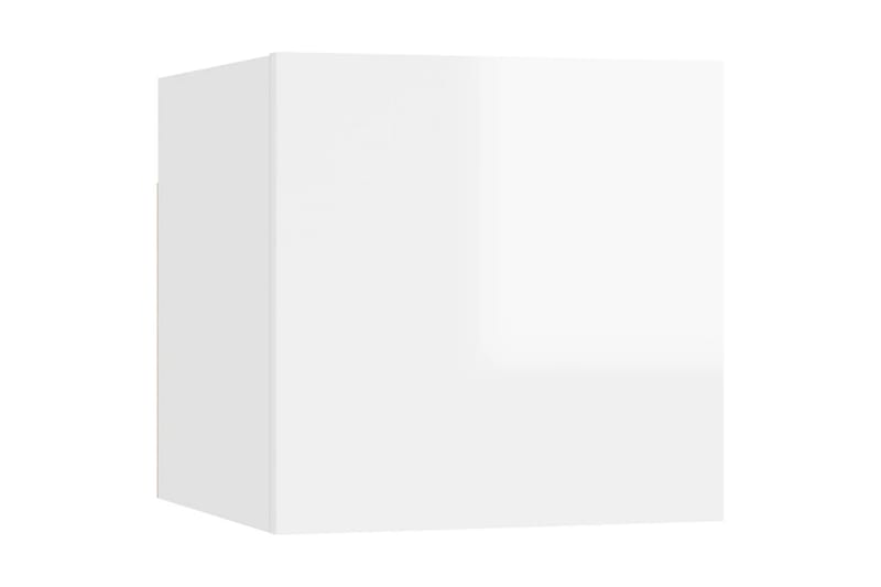 Sängbord vit högglans 30,5x30x30 cm spånskiva - Vit - Sängbord - Bord