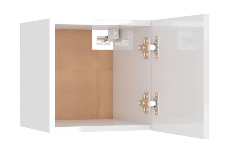 Sängbord vit högglans 30,5x30x30 cm spånskiva - Vit - Sängbord - Bord