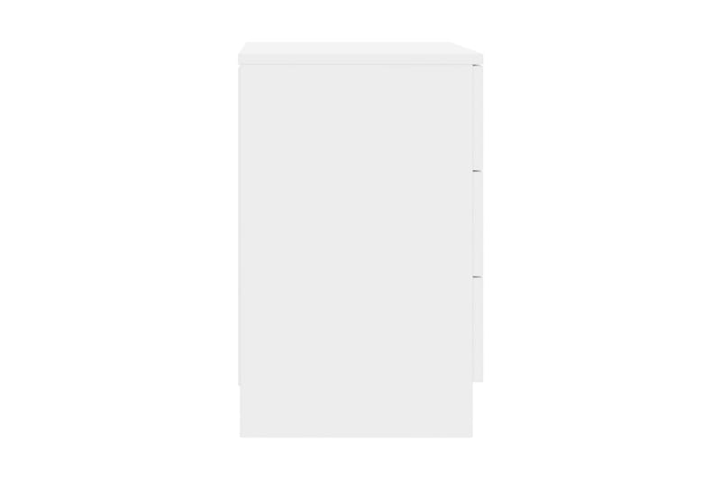 Sängbord vit högglans 38x35x56 cm spånskiva - Vit - Möbler - Sovrum - Sängbord