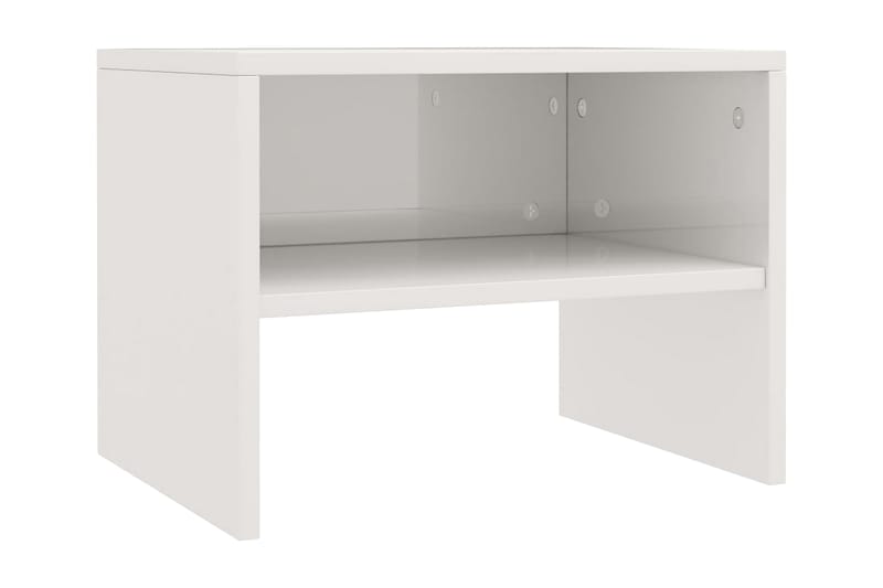 Sängbord vit högglans 40x30x30 cm spånskiva - Vit - Sängbord - Bord