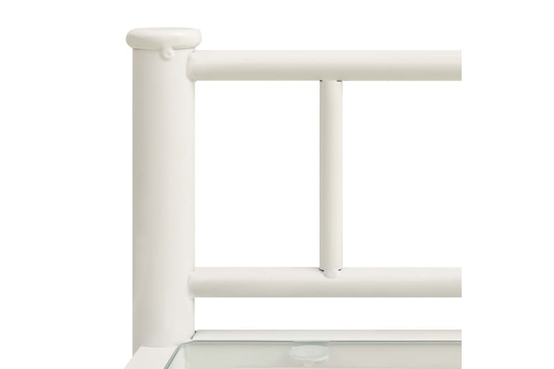 Sängbord vit och transparent 45x34x60,5 cm metall och glas - Vit - Möbler - Sovrum - Sängbord