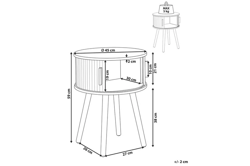Sängbord Selah 45x45x59 cm - 45x45x59 cm - Möbler - Sovrum - Sängbord