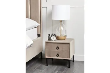 Sängbord Sezanne Beige, grå, svart - Beige, grå, svart - Möbler - Sovrum - Sängbord
