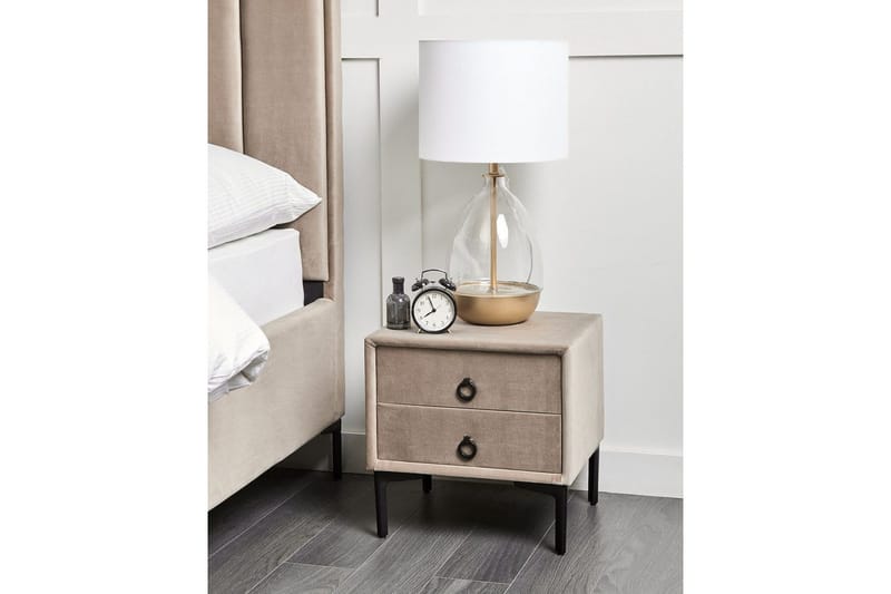 Sängbord Sezanne Beige, grå, svart - Beige, grå, svart - Möbler - Sovrum - Sängbord