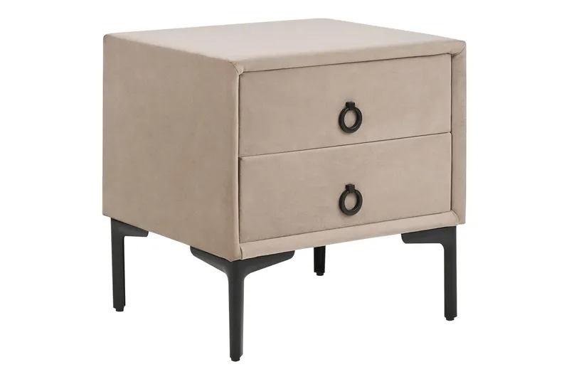 Sängbord Sezanne Beige, grå, svart, Beige, grå, svart