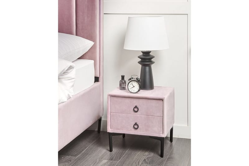 Sängbord Sezanne Rosa, Svart - Rosa, Svart - Möbler - Sovrum - Sängbord