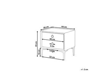 Sezanne Sängbord 44 cm - Konstläder/Svart - Möbler - Sovrum - Sängbord