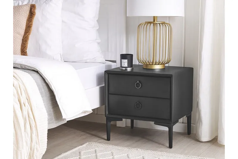 Sezanne Sängbord 44 cm - Konstläder/Svart - Möbler - Sovrum - Sängbord