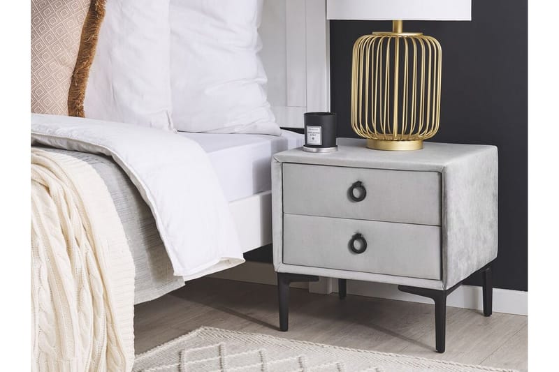 Sezanne Sängbord 44 cm - Sammet/Grå - Möbler - Sovrum - Sängbord