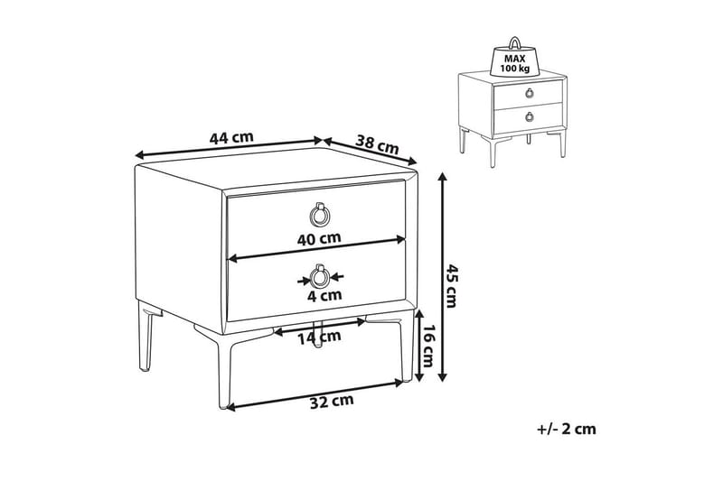 Sängbord Sezanne Vit, Svart - Vit, Svart - Möbler - Sovrum - Sängbord