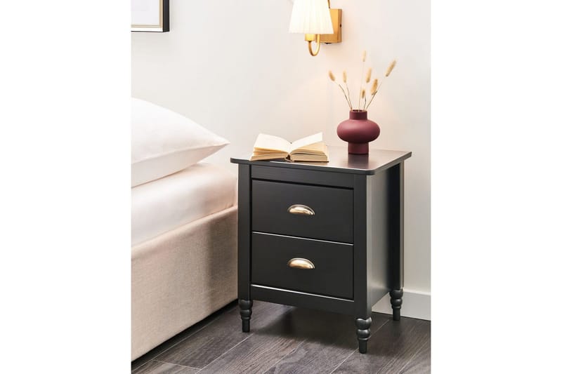 Sängbord Shillington Svart, guld - Svart, guld - Möbler - Sovrum - Sängbord