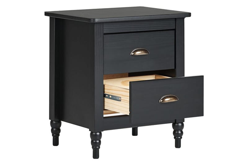Sängbord Shillington Svart, guld - Svart, guld - Möbler - Sovrum - Sängbord