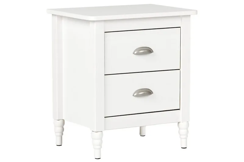 Sängbord Shillington Vit, Silver, Vit, Silver