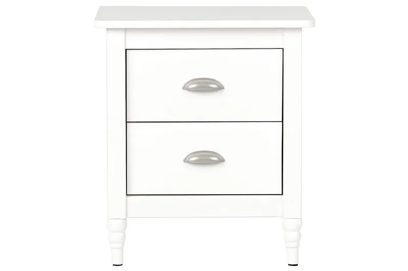 Sängbord Shillington Vit, Silver - Vit, Silver - Möbler - Sovrum - Sängbord