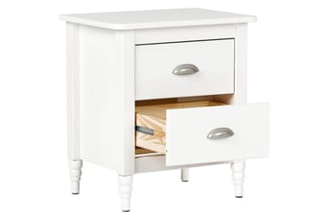 Sängbord Shillington Vit, Silver - Vit, Silver - Möbler - Sovrum - Sängbord