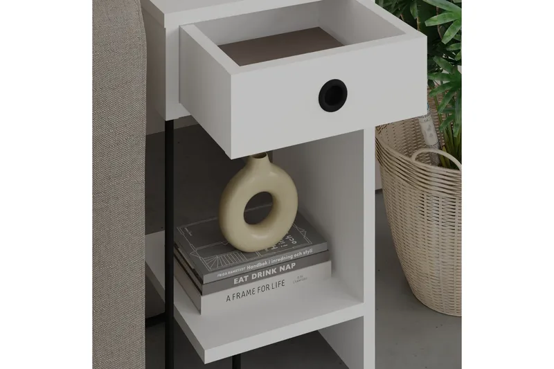 Sirius Sängbord 32x30 cm Vit - Hanah Home - Möbler - Sovrum - Sängbord