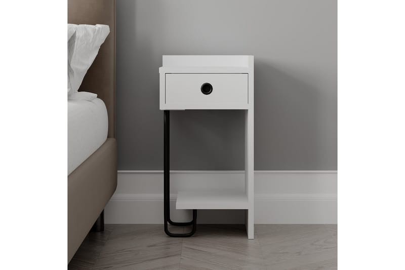 Sirius Sängbord 32x30 cm Vit - Hanah Home - Möbler - Sovrum - Sängbord