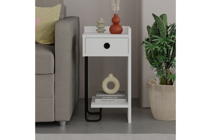 Sirius Sängbord 32x30 cm Vit - Hanah Home - Möbler - Sovrum - Sängbord