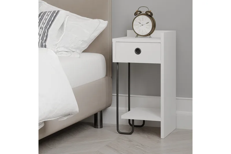Sirius Sängbord 32x30 cm Vit - Hanah Home - Möbler - Sovrum - Sängbord