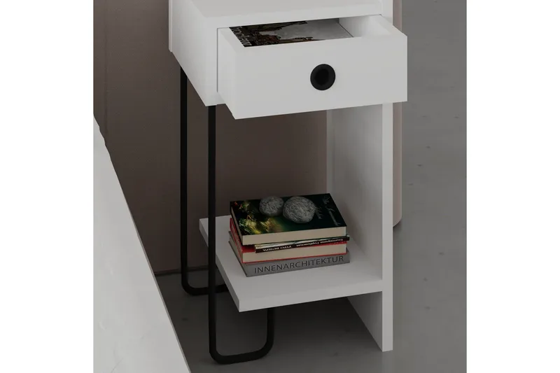 Sirius Sängbord 32x30 cm Vit - Hanah Home - Möbler - Sovrum - Sängbord