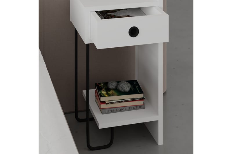 Sirius Sängbord 32x30 cm Vit - Hanah Home - Möbler - Sovrum - Sängbord