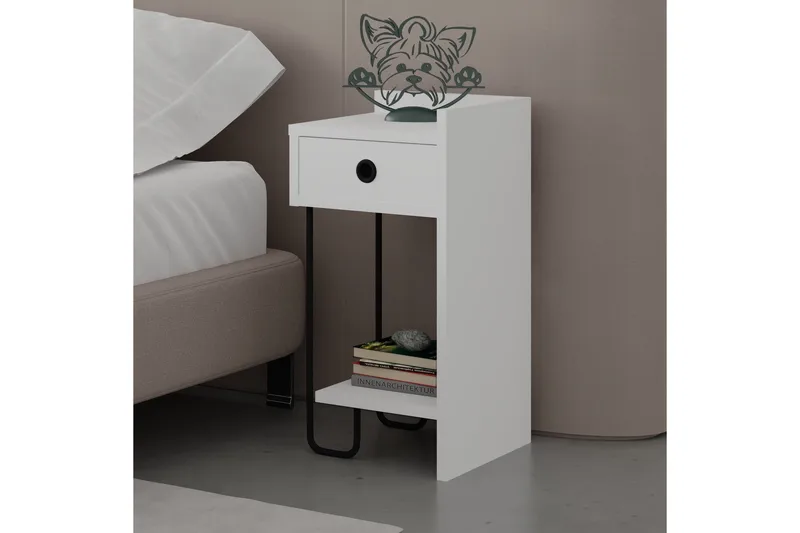 Sirius Sängbord 32x30 cm Vit - Hanah Home - Möbler - Sovrum - Sängbord