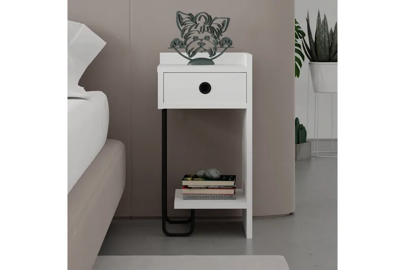 Sirius Sängbord 32x30 cm Vit - Hanah Home - Möbler - Sovrum - Sängbord