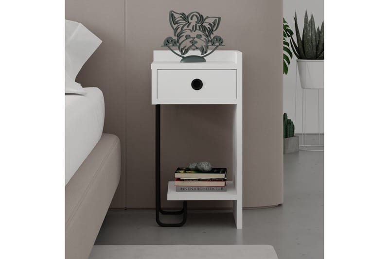 Sirius Sängbord 32x30 cm Vit - Hanah Home - Möbler - Sovrum - Sängbord