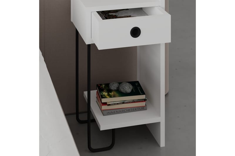 SIRIUS Sängbord 32x30 cm Vit - Möbler - Sovrum - Sängbord
