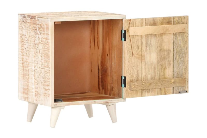 Snidat sängbord 40x30x50 cm massivt akaciaträ - Flerfärgad - Sängbord - Bord