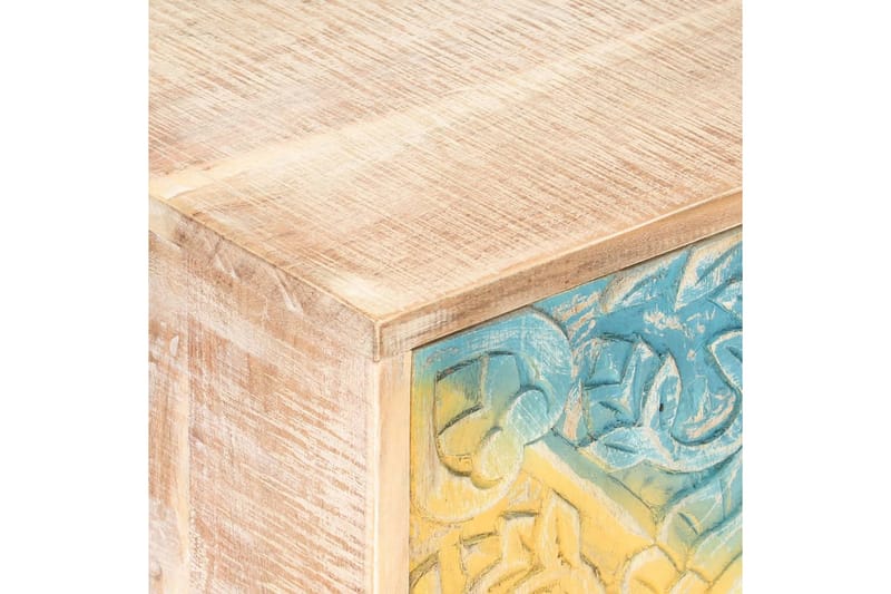 Snidat sängbord 40x30x50 cm massivt akaciaträ - Flerfärgad - Sängbord - Bord