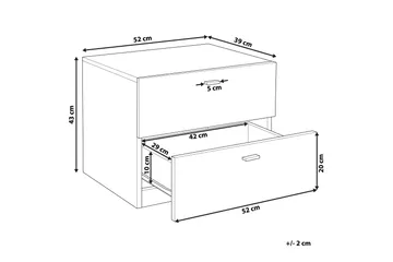 Soffbord vit/ljus träfärg EDISON - Vit - Möbler - Sovrum - Sängbord