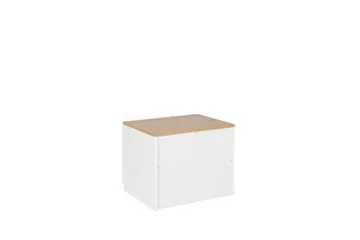 Soffbord vit/ljus träfärg EDISON - Vit - Möbler - Sovrum - Sängbord