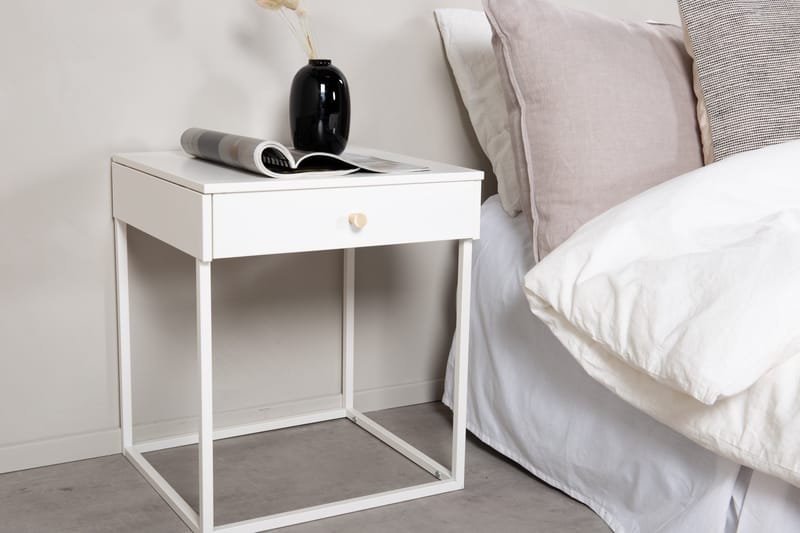 SPONSE Sängbord 43 cm med Förvaring Låda Vit - Sängbord - Bord