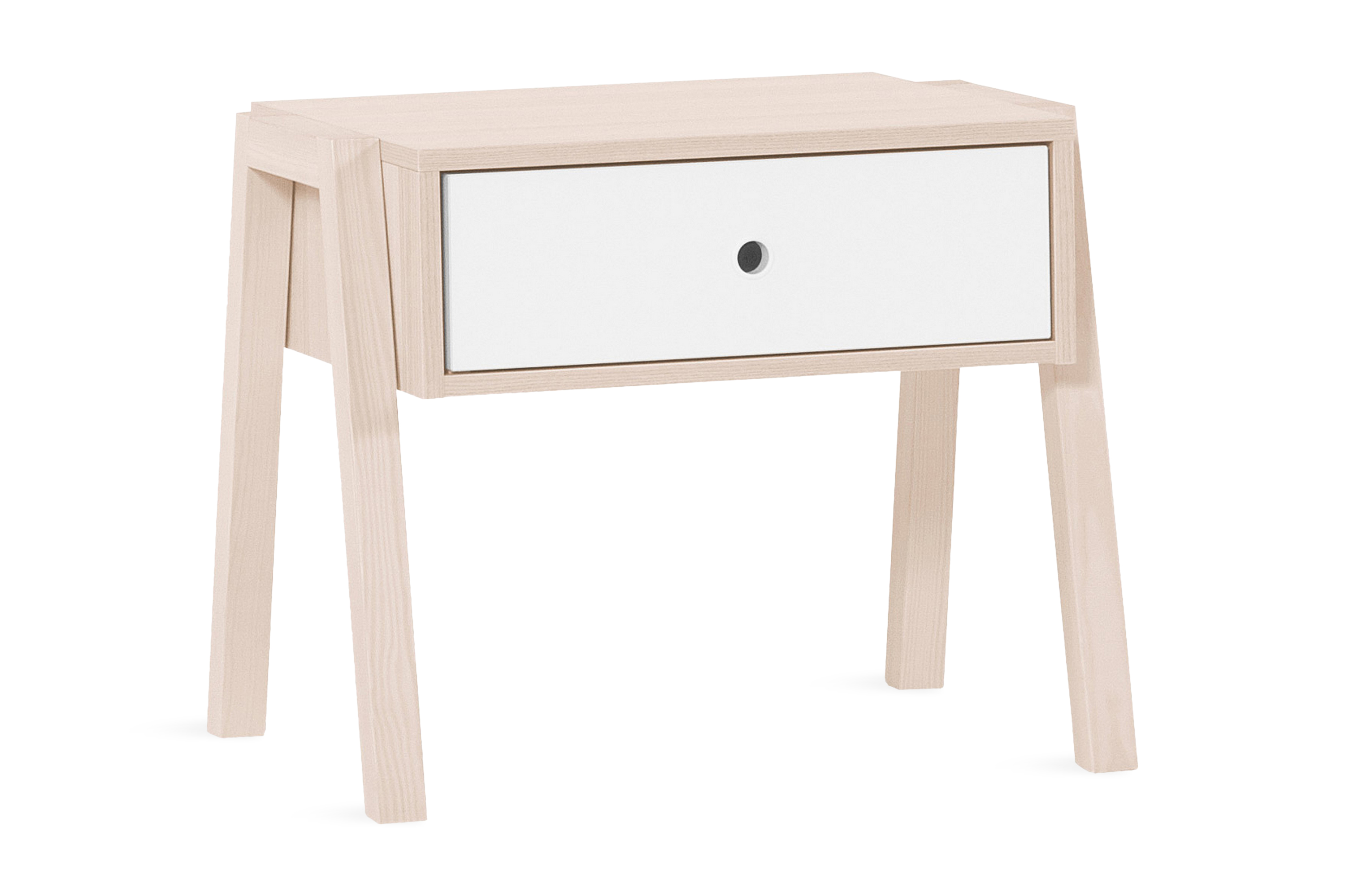 spot sängbord 58 cm med förvaring låda natur/vit -