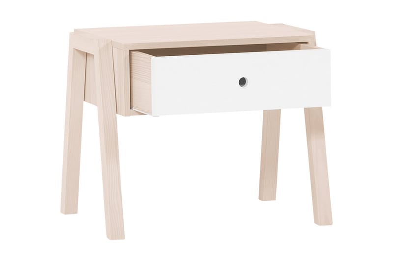 SPOT Sängbord 58 cm med Förvaring Låda Natur/Vit - Bord - Sängbord