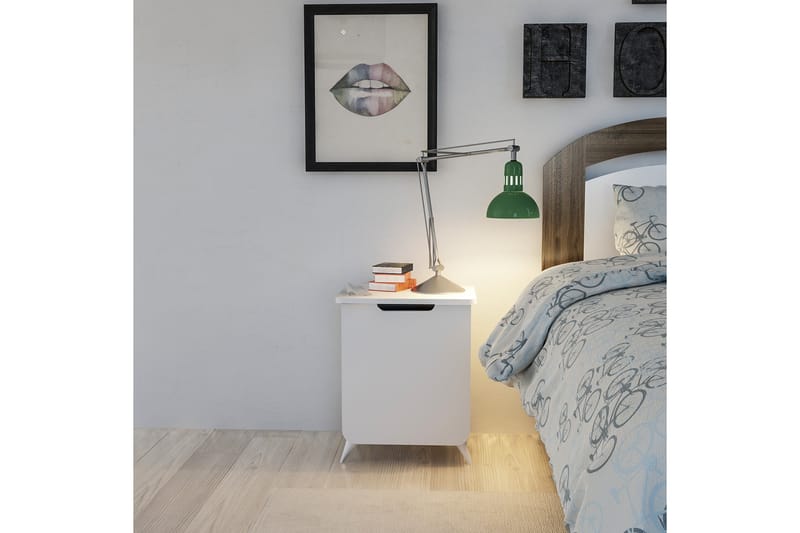 STENHESTRA Sängbord 39 cm med Förvaring Skåp Vit - Sängbord - Bord