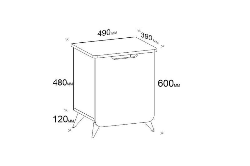 STENHESTRA Sängbord 39 cm med Förvaring Skåp Vit - Sängbord - Bord